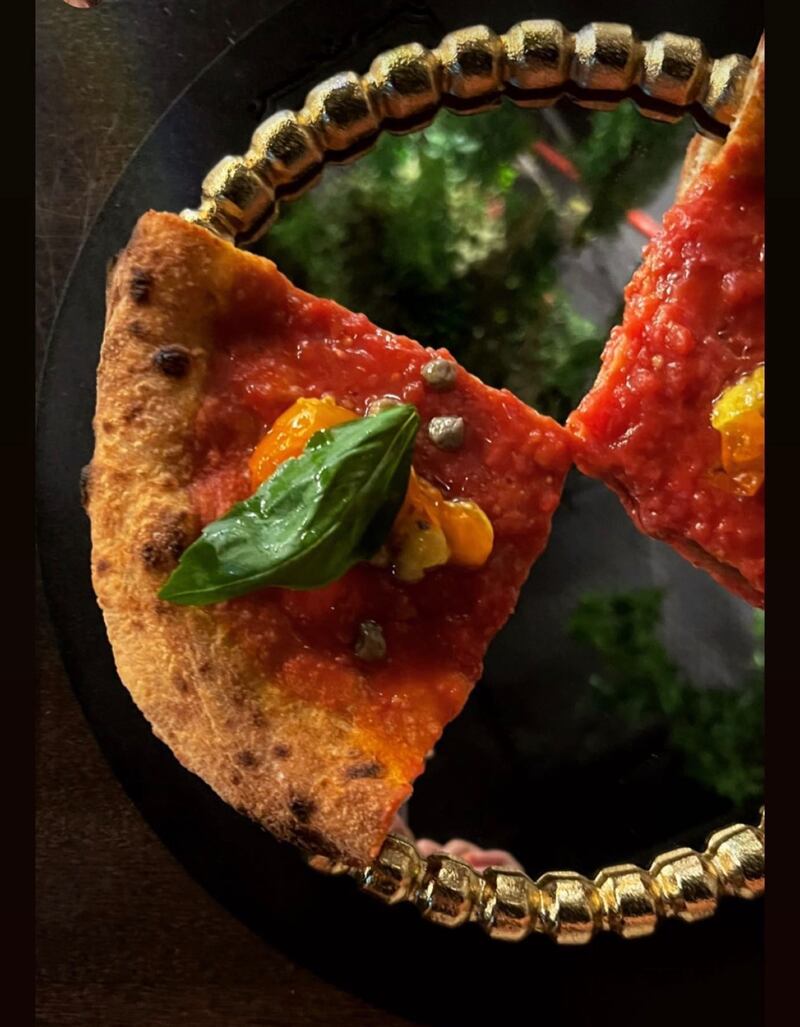 The marinara doppio crunch pizza uses twice-cooked dough. All photos: Via Toledo Dubai