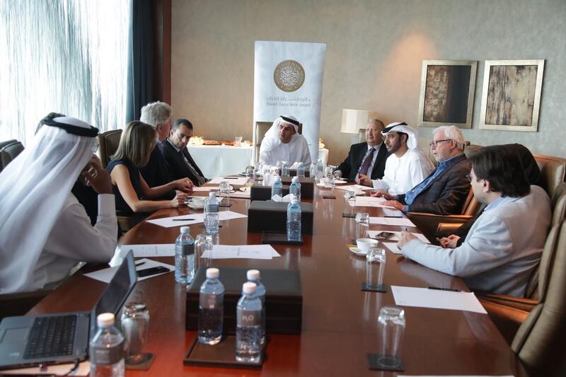 A meeting of the members of Scientific Committee for the Sheikh Zayed Book Award. Courtesy Sheikh Zayed Book Award