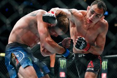 Tony Ferguson, right, is the No 1-contender in the UFC's lightweight division. AP Photo