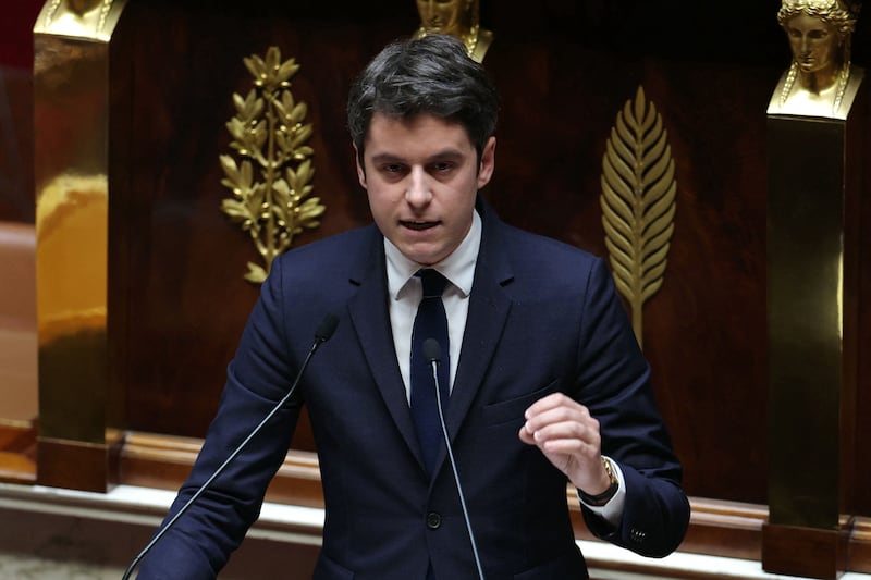 French Prime Minister Gabriel Attal said the success of Ukraine is 'also in the interest of the French people'. AFP