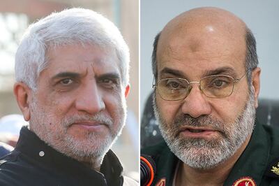 Brig Gen Mohammad Hadi Haji Rahimi and Brig Gen Mohammad Reza Zahedi. Photo: Tasnim News/ Fars News