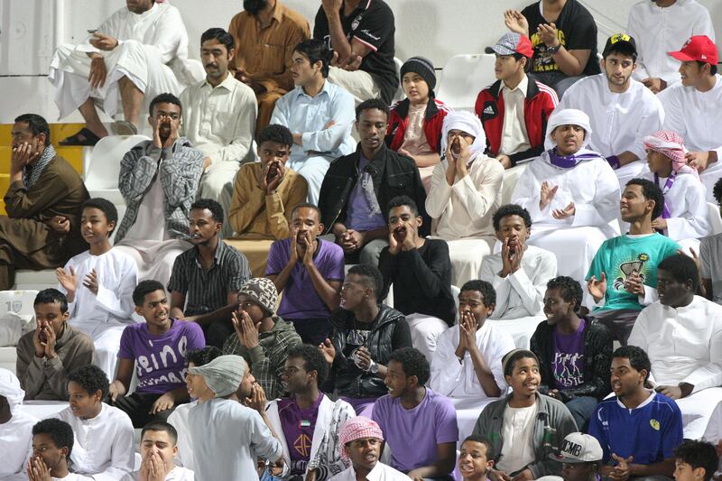 Al Ain, United Arab Emirates, Jan 26, 2013 -  Al Ain fans during a match against  Ajman at Tahnon bin Mohamed Stadium.  ( Jaime Puebla / The National Newspaper ) 