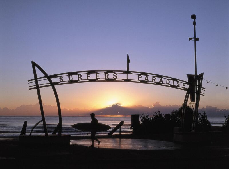 030286Surfers Paradise At the steps down to the beach at dawn