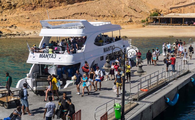 Russian tourists in the Egyptian Red Sea resort of Sharm El Sheikh. All photos: AFP