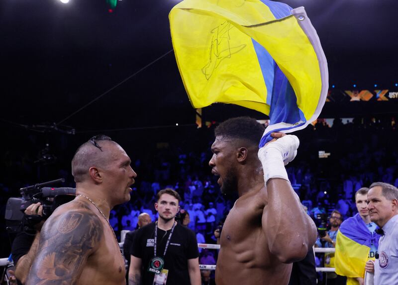 Oleksandr Usyk after winning his fight against Anthony Joshua. Action Images