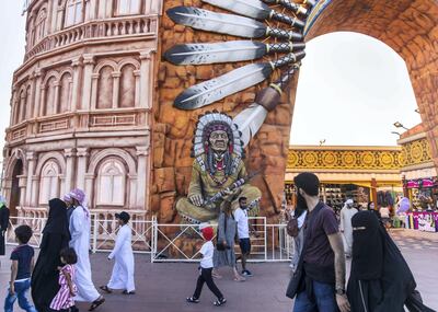 DUBAI, UNITED ARAB EMIRATES. 20 JANUARY 2020. 
America’s pavilion at Global VIllage.
(Photo: Reem Mohammed/The National)

Reporter:
Section: