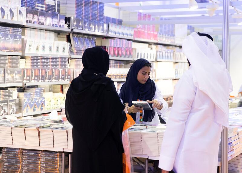 SHARJAH, UNITED ARAB EMIRATES. 30 October 2019. 
The 38th Sharjah International Book Fair edition at Expo Centre Sharjah, offering more than 1.6 million titles to publishers as well as eager readers of all ages.

(Photo: Reem Mohammed/The National)

Reporter:
Section: