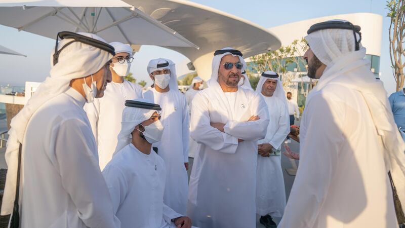 Sheikh Hamdan bin Mohammed bin Rashid Al Maktoum, Crown Prince of Dubai has met with Sheikh Hamdan bin Zayed Al Nahyan, Ruler's Representative in Al Dhafra Region. WAM