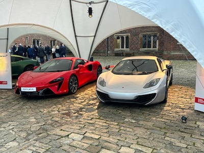 Luxury car makers McLaren and Aston Martin were two British companies showcasing their wares at the event. Matthew Davies / The National
