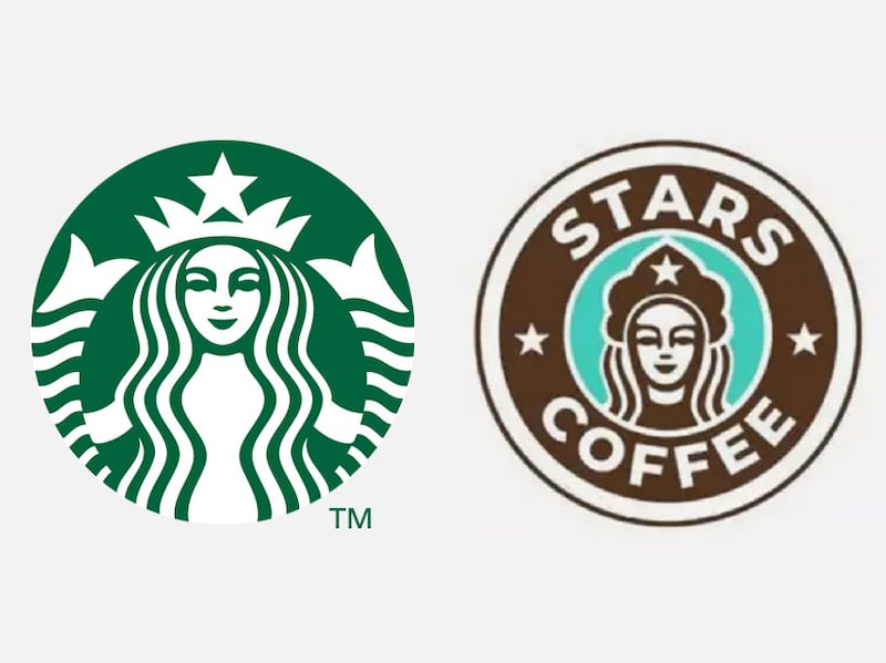 The Starbucks logo and Stars Coffee logo. Photo: Starbucks / Stars Coffee
