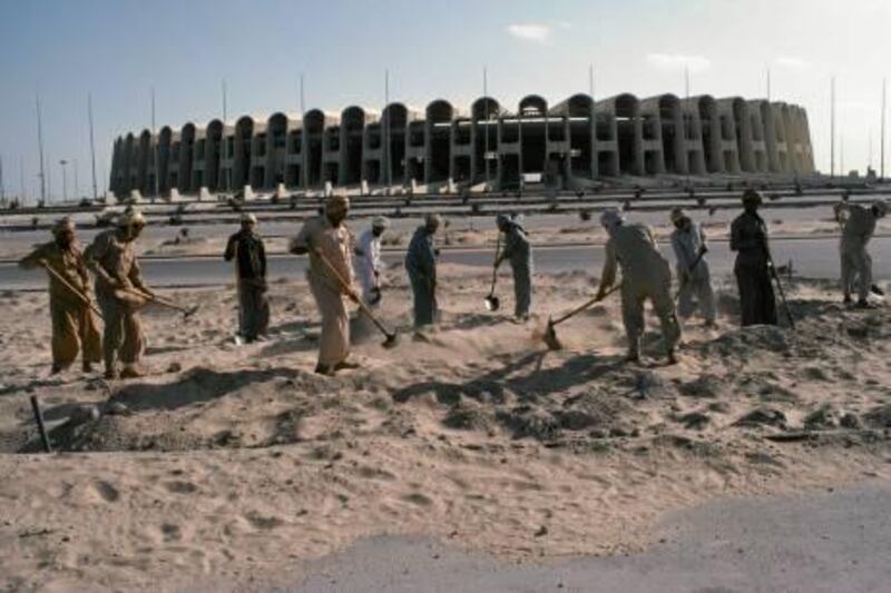UNITED ARAB EMIRATES. The completion of a sports stadium in Abu Dhabi. 1981.