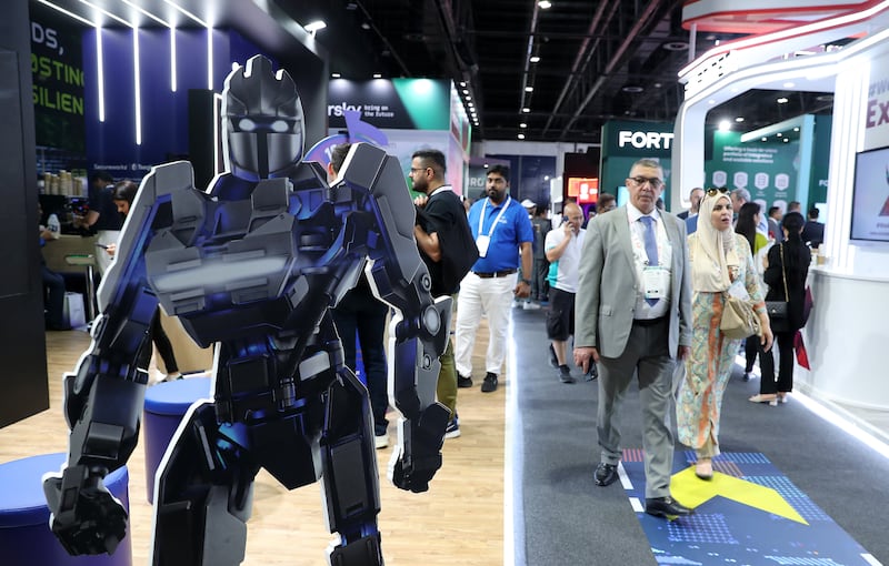 Visitors to the Gisec Global exhibition, being held at Dubai World Trade Centre. All photos: Pawan Singh / The National
