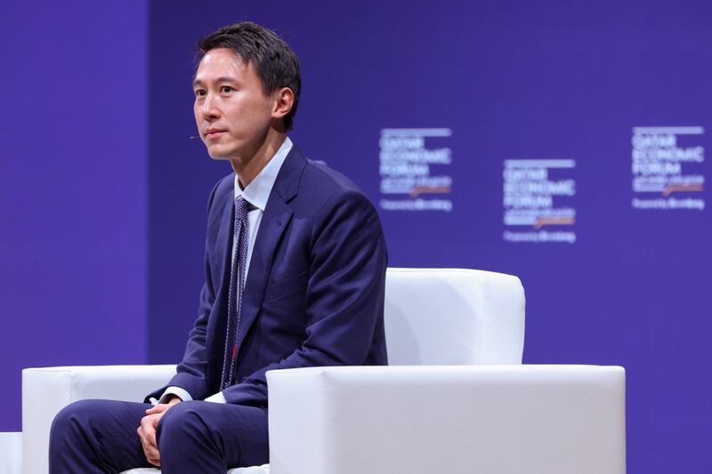 Shou Chew, chief executive of TikTok, told the Qatar Economic Forum in Doha that his company is 'confident that we will prevail'. Bloomberg