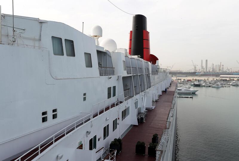DUBAI, UNITED ARAB EMIRATES , Feb 20  – 2020 :- View of the QE 2 in Dubai. QE2 recently launched Bridge tour for the public. (Pawan  Singh / The National) For Lifestyle. Story by Janice Rodrigues