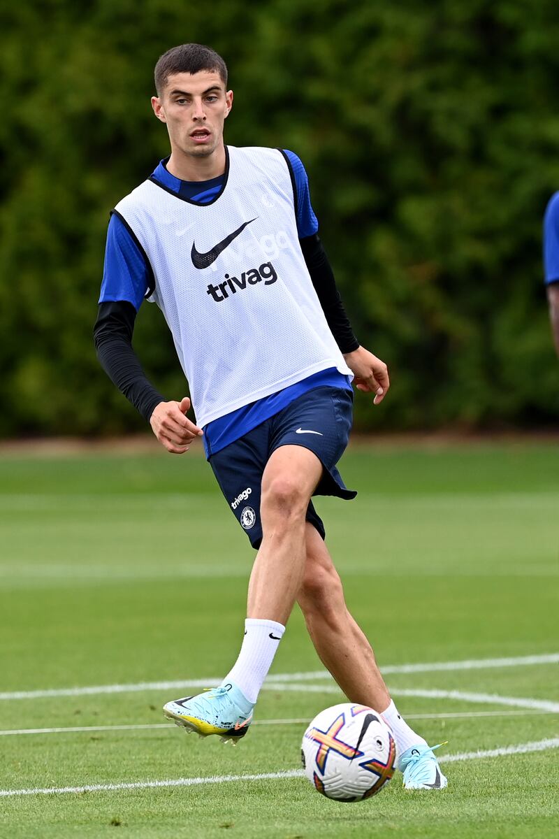Kai Havertz during Chelsea's training session. Getty