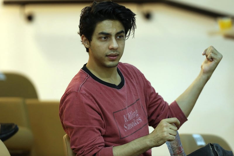 Aryan Khan during match 28 of season 13 of the Indian Premier League (IPL ) between the Royal Challengers Bangalore and the Kolkata Knight Riders held at the Sharjah Cricket Stadium, Sharjah in the United Arab Emirates on the 12th October 2020.  Photo by: Arjun Singh  / Sportzpics for BCCI