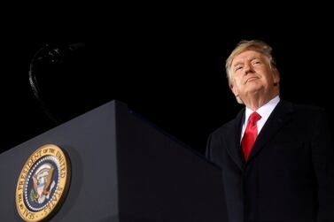 Donald Trump addresses a presidential campaign rally in Dalton, Georgia, on January 4, 2021. Reuters, file