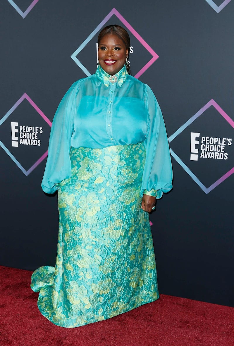 Comedian and our all-round-fave Retta looked beautiful in a heavily embroidered skirt and a bold aqua shirt. Photo / Reuters