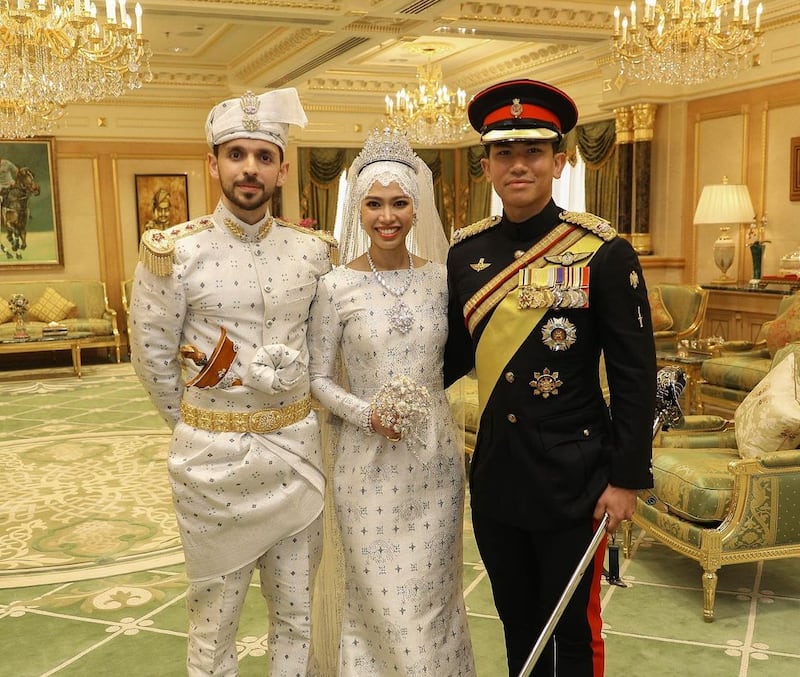 From left, Abdullah Nabil Mahmoud Al-Hashimi, Princess Fadzilah of Brunei and her brother, Prince Mateen.