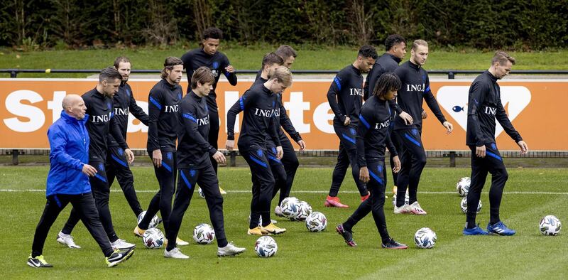 Netherlands' players take part in a training session. AFP