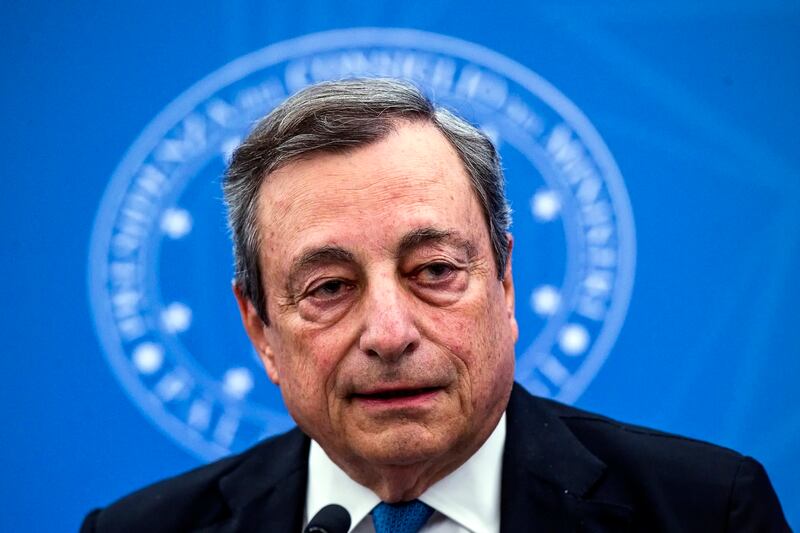'The majority of national unity that backed this government since it was set up is not there any more,' Italian Prime Minister Mario Draghi said. EPA