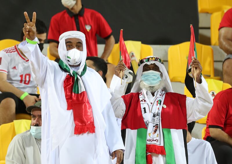 UAE fans soak in the atmosphere before the game in Dubai. Chris Whiteoak / The National