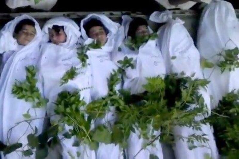 A funeral of children following the Daraya massacre. The bloodshed that ensued in what they refer to as ‘the terror’ has petrified the town’s residents.