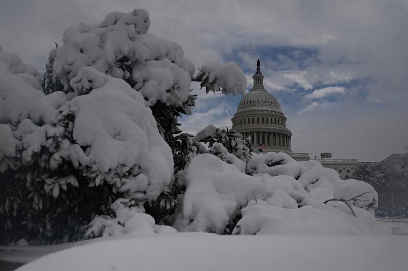 The US Capitol after the winter storm. AFP