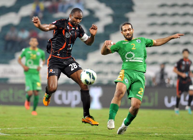 Dibba Al Fujairah (green) v Ajman (black) at Fujairah Stadium on 16.12.2012, (Al Ittihad)