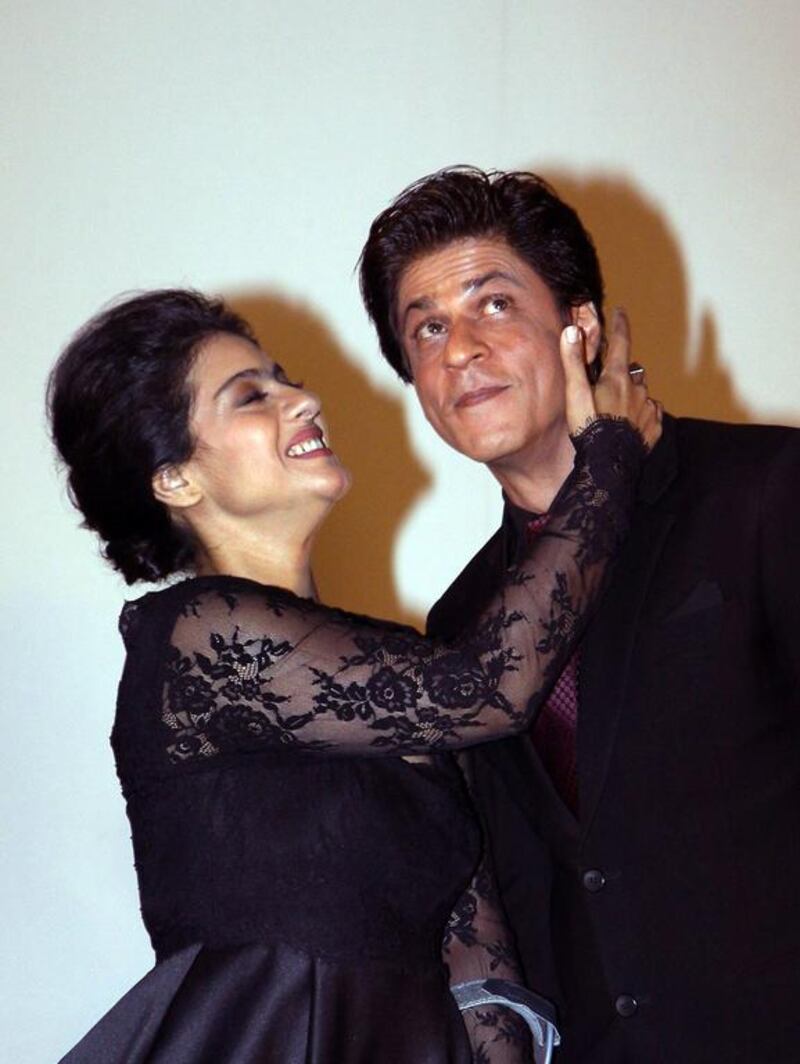 Shah Rukh Khan and Kajol have starred together in 12 films. Their latest movie, Dilwale, is out in the UAE on December 17.  AFP photo 