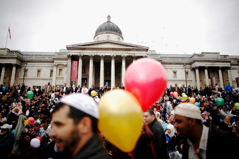 'Eid in the Square 2022' celebrations will be taking place in Trafalgar Square in London on May 7. Getty Images