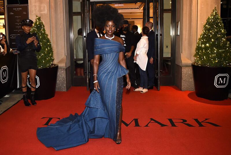 Lupita Nyong'o leaves The Mark Hotel ahead of the Met Gala last year. Photo The Mark