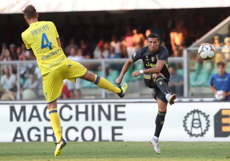 Cristiano Ronaldo in action against Chievo. EPA.  Getty Images