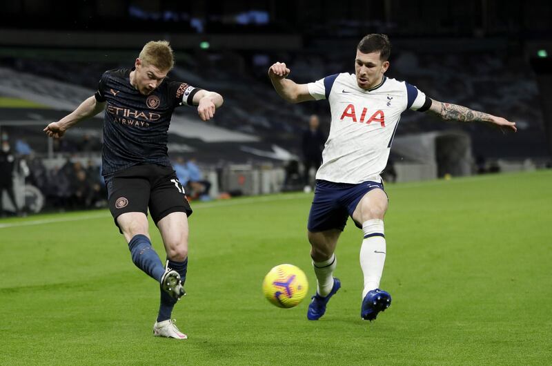 Centre midfield: Pierre-Emile Hojbjerg (Tottenham) – Brought the bite Jose Mourinho likes in midfield as the Dane excelled in the victory over Manchester City. EPA