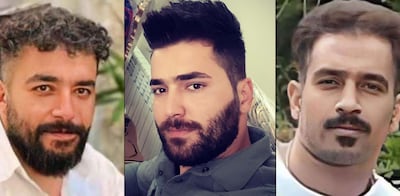 From left, Saleh Mirhashemi, Majid Kazemi and Saeed Yaghoubi were executed in Tehran. Photo: Amnesty International