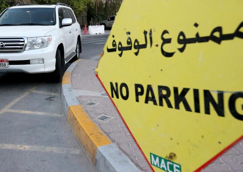 Cars continue to park illegally around Abu Dhabi even after after Mawaqif introduced paid parking. Fatima Al Marzooqi / The National