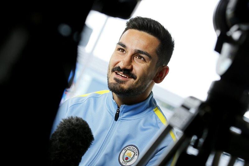 Manchester City’s Ilkay Gundogan is interviewed on Sunday at the City Football Academy. Craigh Brough / Action Images / Reuters