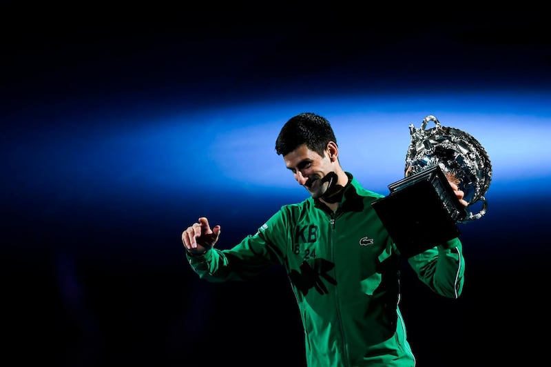 Novak Djokovic after his win. AFP