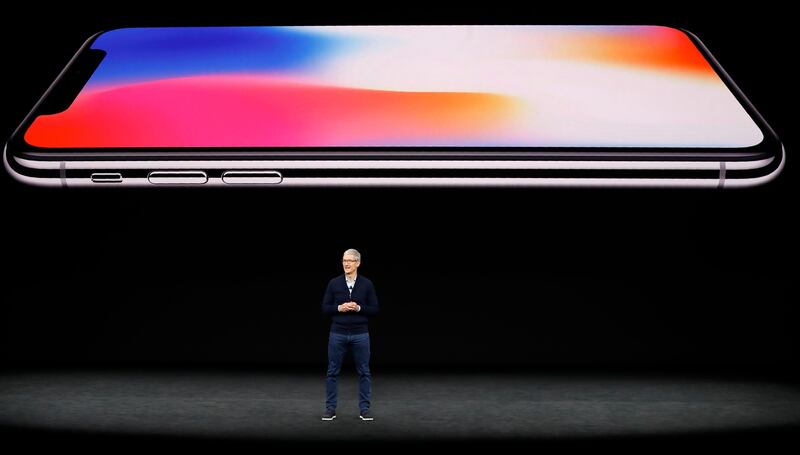 Tim Cook, CEO of Apple, speaks about the iPhone X during a launch event in Cupertino, California, U.S. September 12, 2017. REUTERS/Stephen Lam