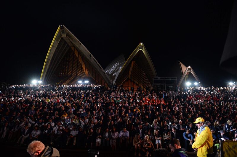 Hundreds of people joined Prince Harry and Meghan at the opening ceremony for the Invictus Games on the stair of Sydney's Opera House AFP