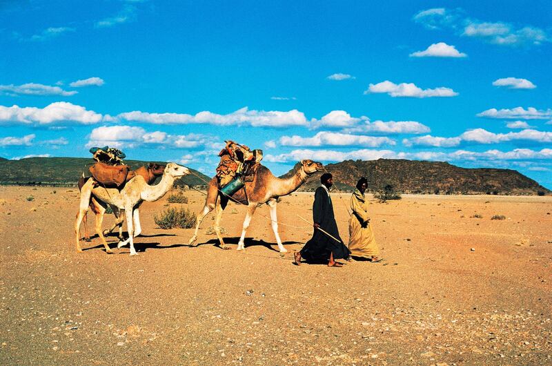 MAURITANIA - MARCH 5: Nomads called Blue Men, Western Sahara desert, Mauritania. (Photo by DeAgostini/Getty Images)