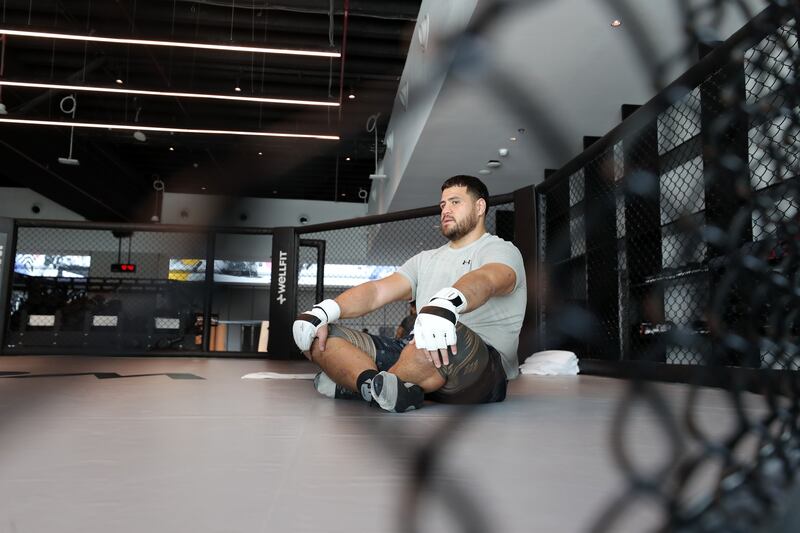 Tai Tuivasa trains in Dubai before his UFC heavyweight fight in Paris, France. 