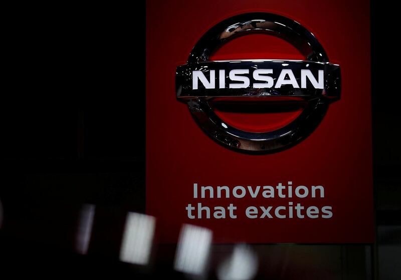 FILE PHOTO: A Nissan logo is seen at the Tokyo Motor Show, October 24, 2019. REUTERS/Soe Zeya Tun/File Photo