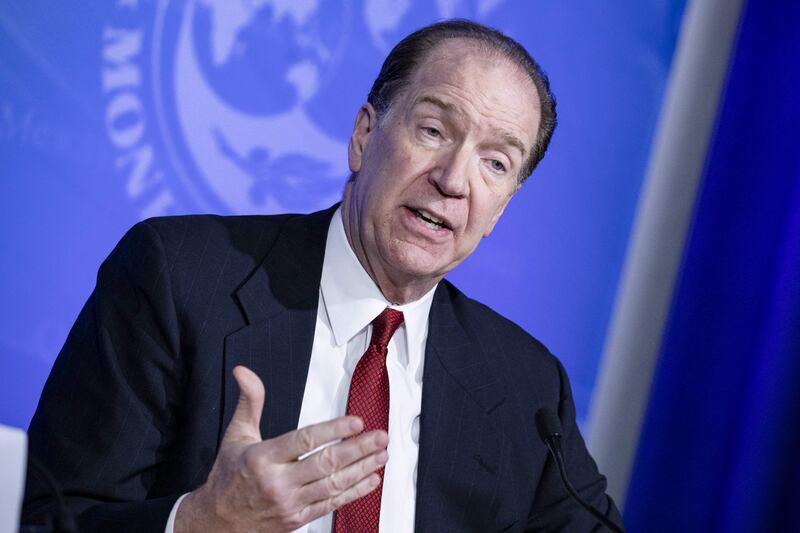 World Bank president David Malpass. He called for keeping markets open to ensure speedy economic growth. AFP