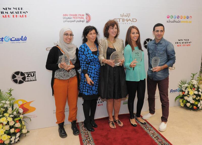 Some of the winners from the 2013 edition of Zayed University Middle East Film Festival. Courtesy ZUMEFF