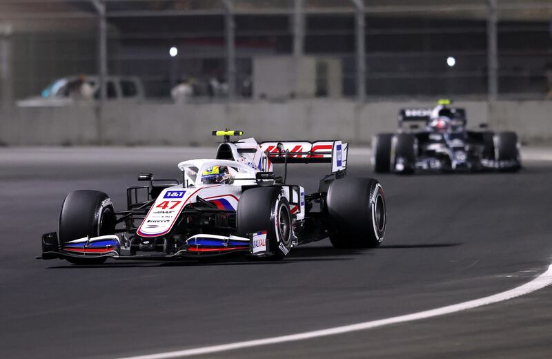 Haas' Mick Schumacher during practice. Reuters