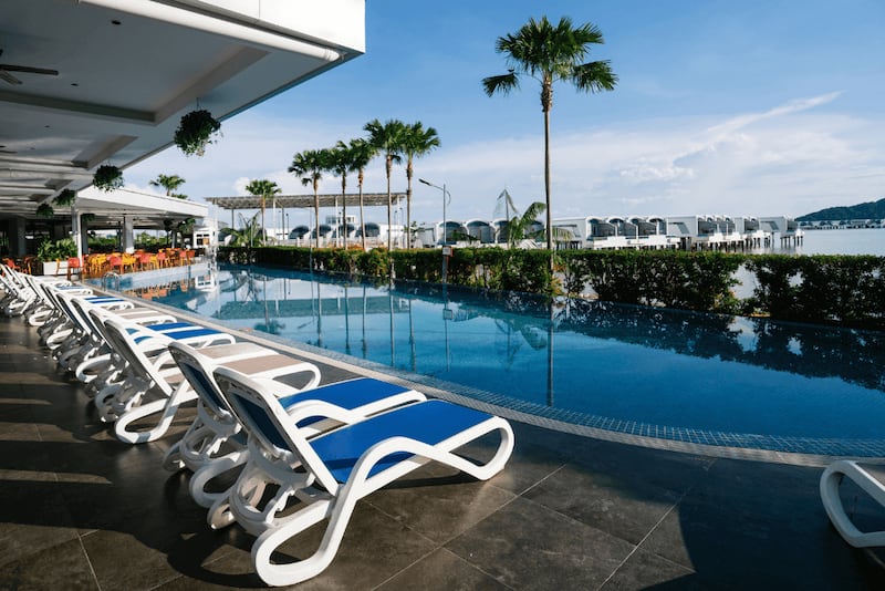 There is no shortage of swimming pools at Lexis Hibiscus Port Dickson in Malaysia, which has more pools than any other hotel. Photo: Lexis Hibiscus Port Dickson