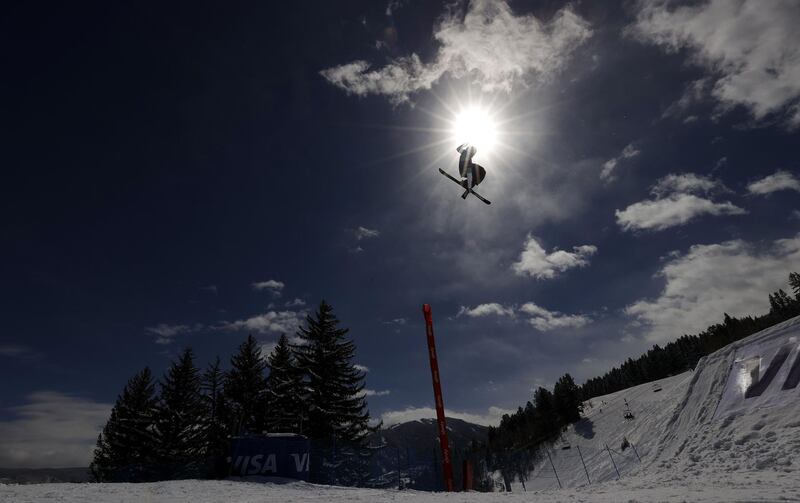 Norway's Sebastian Schjerve competes in the men's freeski big air qualifications at the FIS Snowboard and Freeski World Championship at the Buttermilk Ski Resort in Aspen, Colorado, on Monday, March 15. AFP