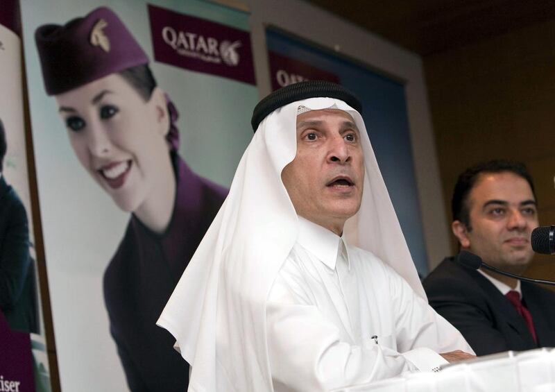 Akbar Al Baker, chief executive of Qatar Airways, says the airline is seeking stakes in other carriers. Antonie Robertson / The National