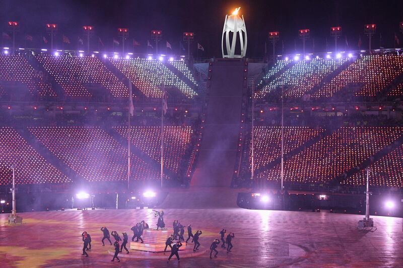 South Korean K-pop singer CL performs during the Closing Ceremony of the PyeongChang 2018 Winter Olympic Games at PyeongChang.  David Ramos / Getty